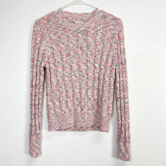 J Crew Sweater Womens Size Small Blue Red White Cableknit Crewneck Pullover - Picture 1 of 7